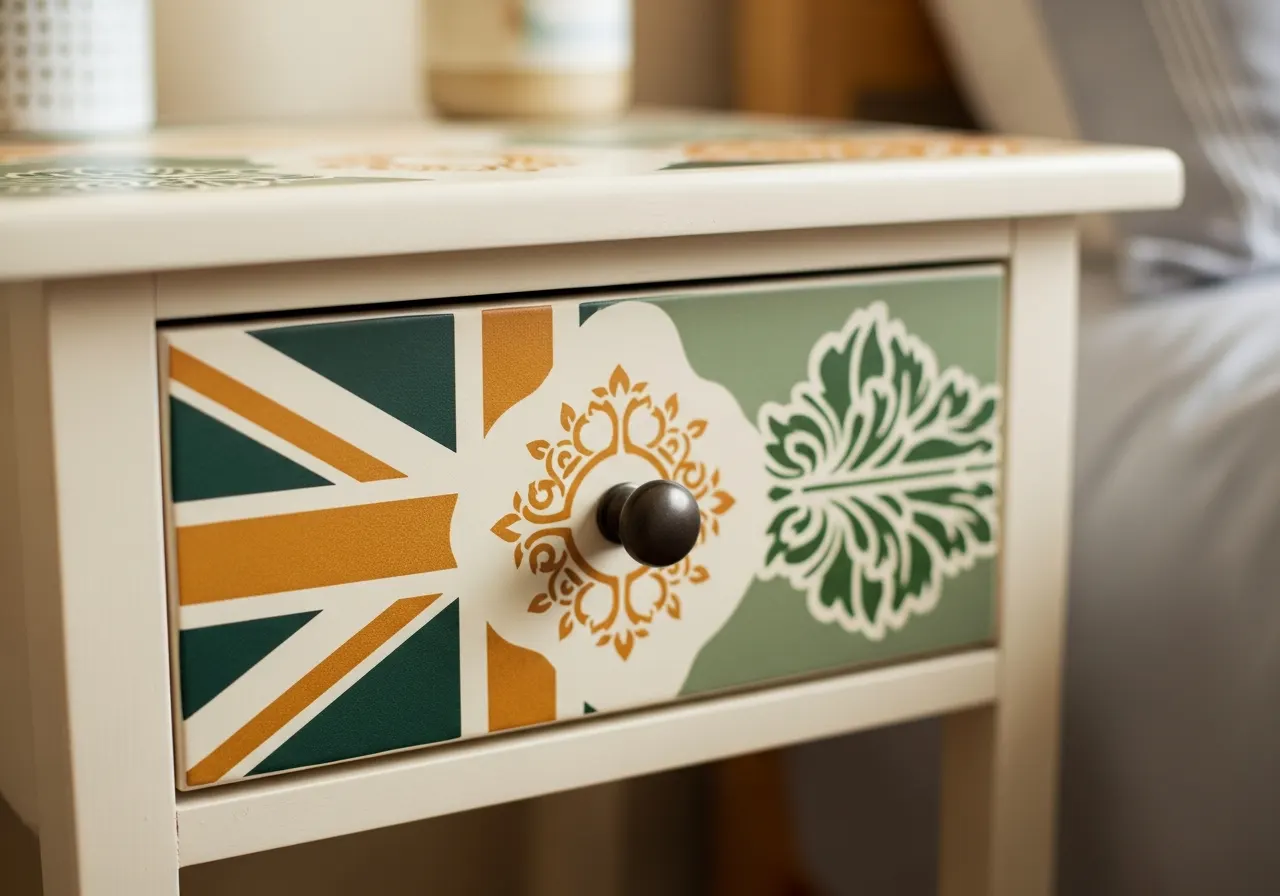A Doncaster Refurnish Expressions participant finishing a piece of upcycled furniture
