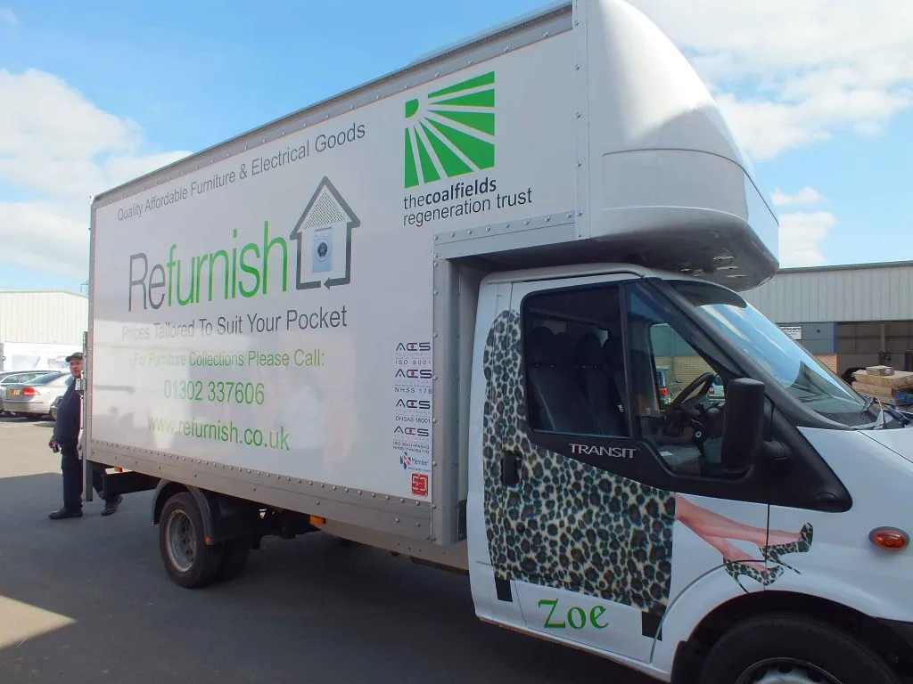 The Doncaster Refurnish delivery van, liveried for free furniture collections