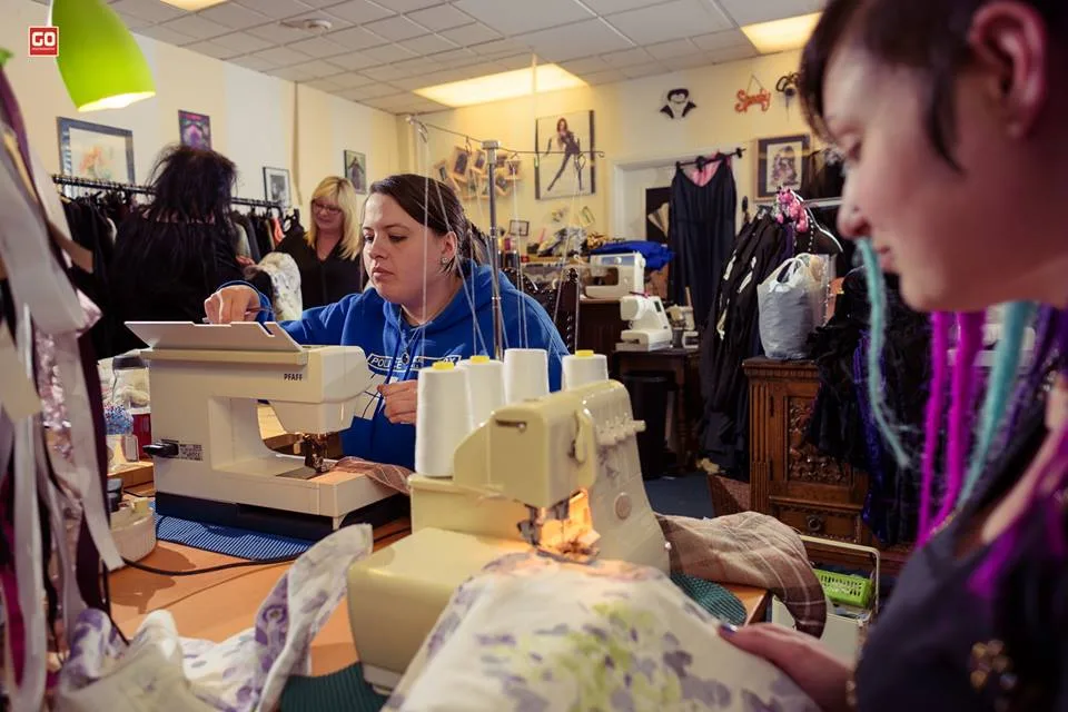 The Doncaster Refurnish sewing team together in the workshop