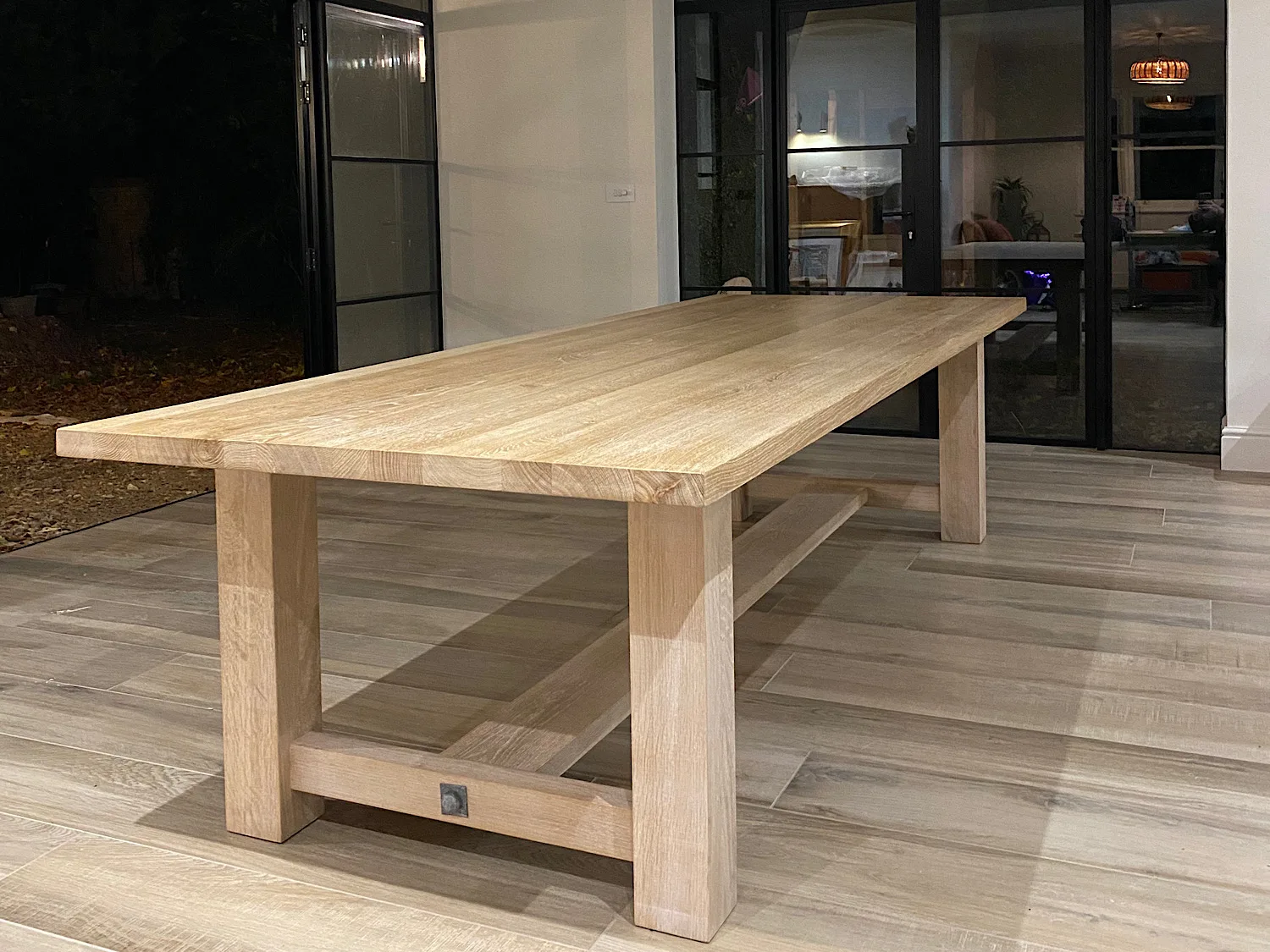 A handmade solid-oak refectory table