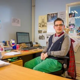 A member of the Doncaster Refurnish team working at the office desk